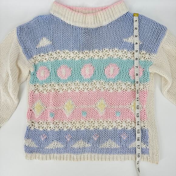 Vintage Yarn Works Knitted By Hand Sweater Pastel Size Small Petite Cottagecore - Picture 6 of 7